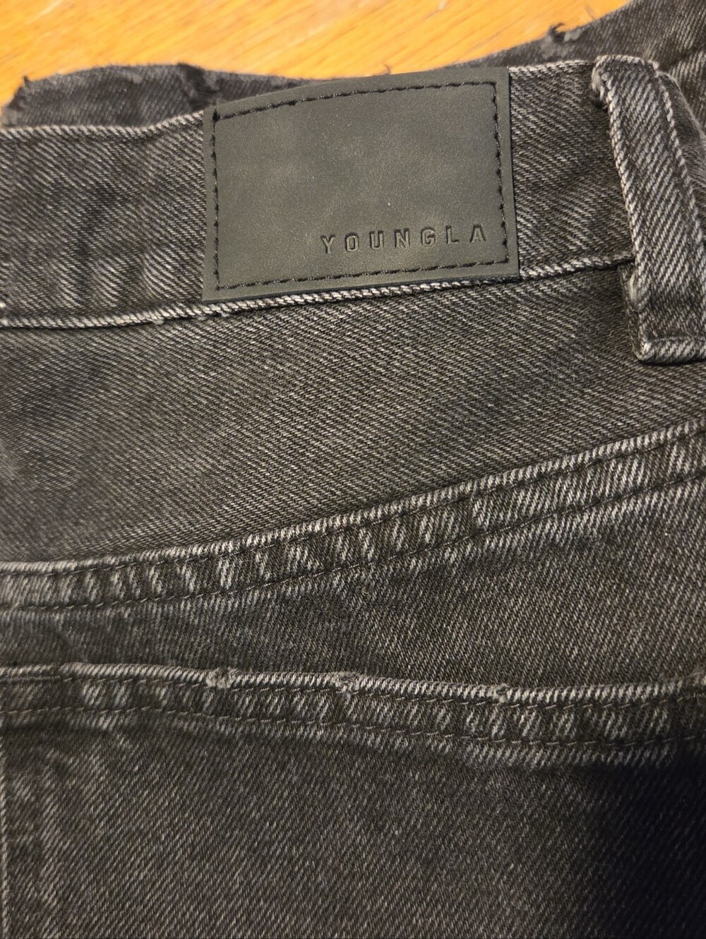 YoungLA Black Wash Drift Cargo Jeans